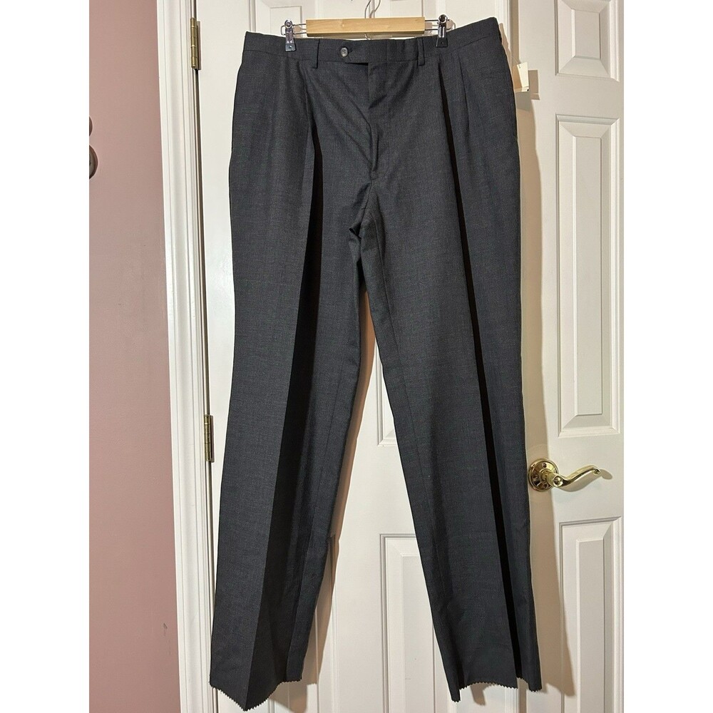 Allen Solly Wool Dress Pants Mens Size 42 UNHEMMED Gray Pleated Vintage